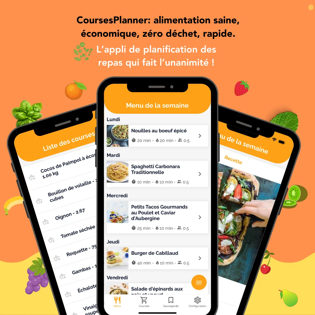 CoursesPlanner est un 'Courses Planner', c'est à dire un planificateur de repas et des courses