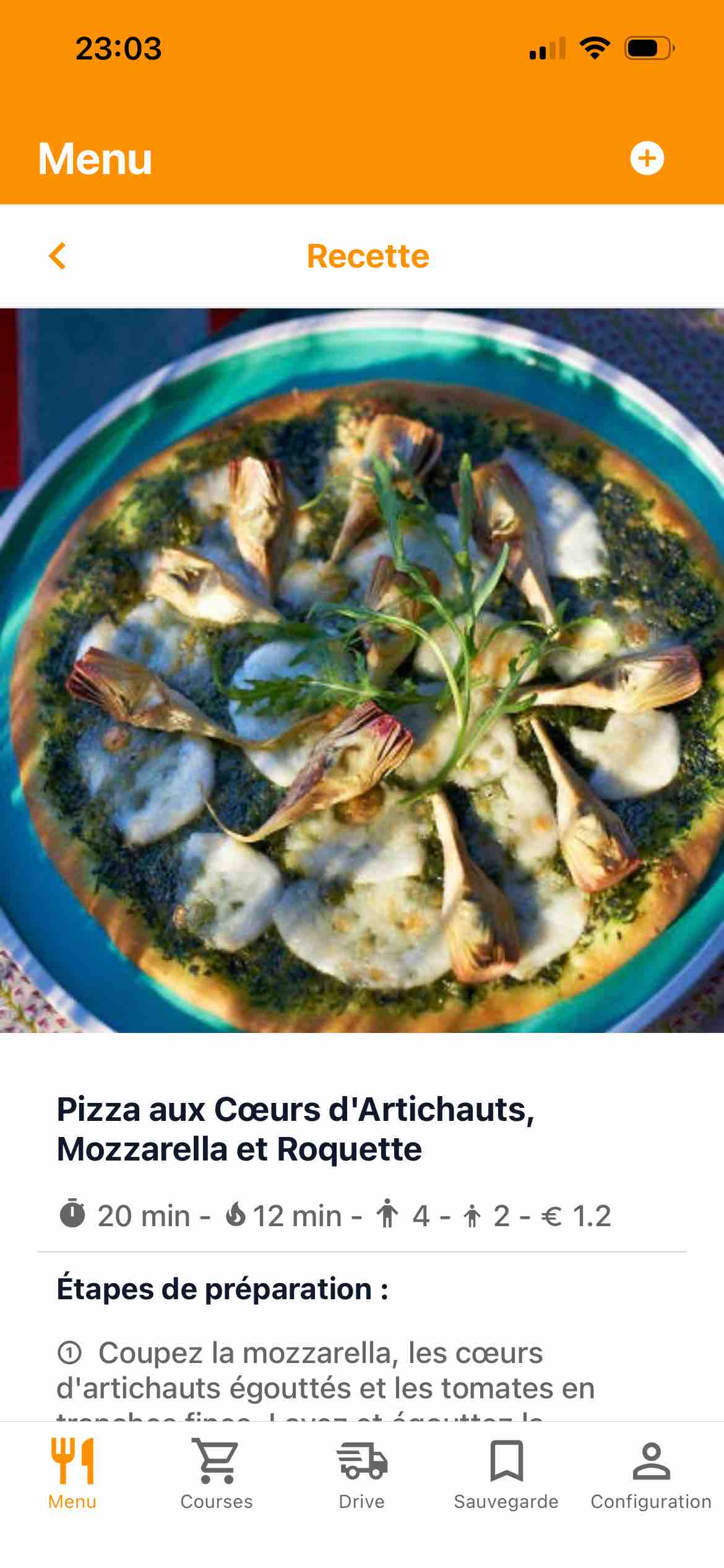 Recette pizza artichauts